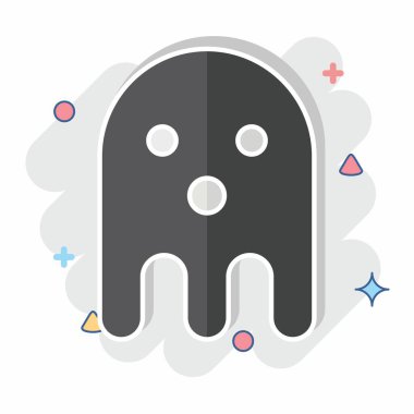 Simge Hayaleti. Cadılar Bayramı sembolüyle ilgili. Çizgi roman. dizayn edilebilir