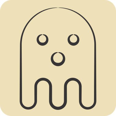 Simge Hayaleti. Cadılar Bayramı sembolüyle ilgili. El çizimi tarzı. dizayn edilebilir