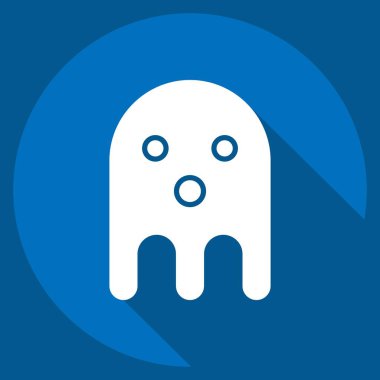 Simge Hayaleti. Cadılar Bayramı sembolüyle ilgili. Uzun gölge tarzı. dizayn edilebilir