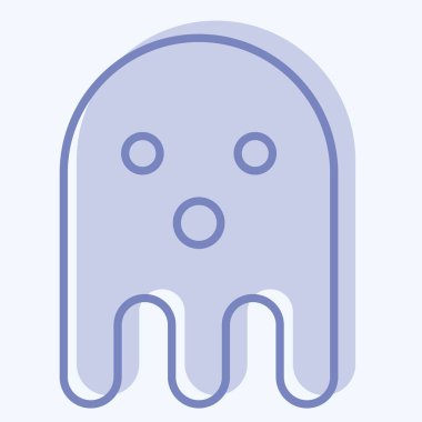 Simge Hayaleti. Cadılar Bayramı sembolüyle ilgili. İki ton stili. dizayn edilebilir