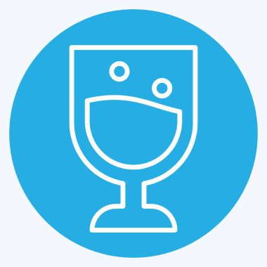 Simge camı. Meşrubat sembolüyle ilgili. Mavi gözlü. dizayn edilebilir