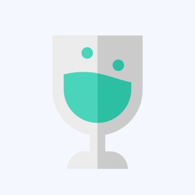 Simge camı. Meşrubat sembolüyle ilgili. Düz stil. dizayn edilebilir