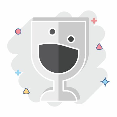 Simge camı. Meşrubat sembolüyle ilgili. Çizgi roman. dizayn edilebilir