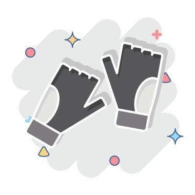 Simge eldivenleri. Macera sembolüyle ilgili. Çizgi roman. dizayn edilebilir