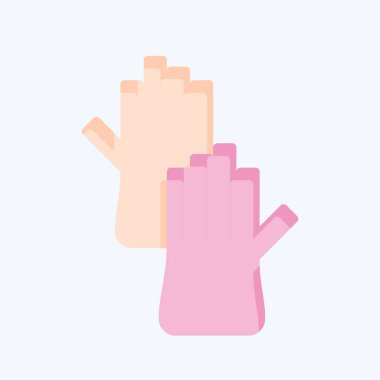 Simge eldivenleri. Plastik Ürün sembolüyle ilgili. Düz stil. dizayn edilebilir