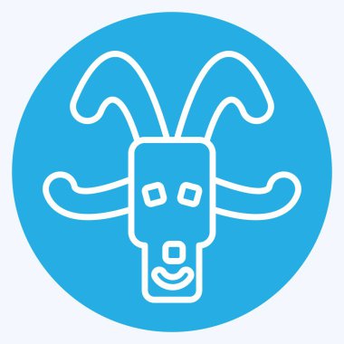 Simge Keçi. Hayvanlar sembolüyle ilgili. Mavi gözlü. dizayn edilebilir