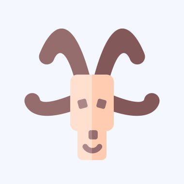 Simge Keçi. Hayvanlar sembolüyle ilgili. Düz stil. dizayn edilebilir