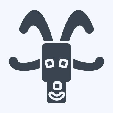 Simge Keçi. Hayvanlar sembolüyle ilgili. Kabartma tarzı. dizayn edilebilir