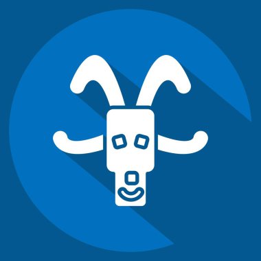 Simge Keçi. Hayvanlar sembolüyle ilgili. Uzun gölge tarzı. dizayn edilebilir