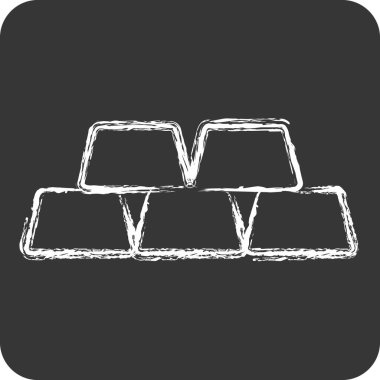 Simge Altını. Doğal Kaynaklar sembolüyle ilgili. Tebeşir stili. dizayn edilebilir