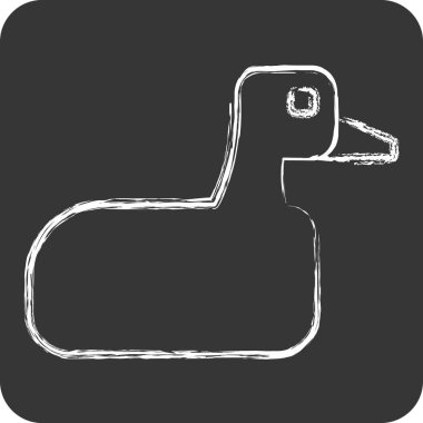 Simge Kaz. Hayvanlar sembolüyle ilgili. Tebeşir stili. dizayn edilebilir