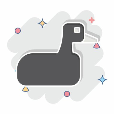 Simge Kaz. Hayvanlar sembolüyle ilgili. Çizgi roman. dizayn edilebilir