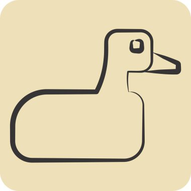 Simge Kaz. Hayvanlar sembolüyle ilgili. El çizimi tarzı. dizayn edilebilir