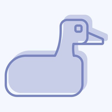 Simge Kaz. Hayvanlar sembolüyle ilgili. İki ton stili. dizayn edilebilir