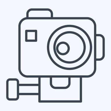 İkon Gopro. Macera sembolüyle ilgili. Sıra tarzı. dizayn edilebilir