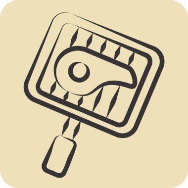 Izgara Kapısı. BBQ sembolüyle ilgili. El çizimi tarzı. dizayn edilebilir