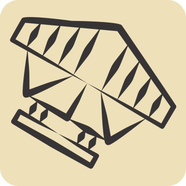 Simge Asma Planörü. Macera sembolüyle ilgili. El çizimi tarzı. dizayn edilebilir