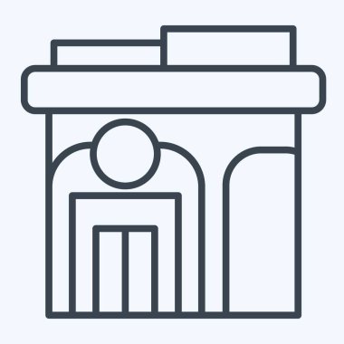 İkon Sağlık Kliniği. Şehir merkezinin sembolüyle ilgili. Sıra tarzı. dizayn edilebilir