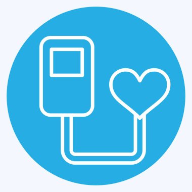 Simge Kalp atışı sensörü. Sensörlerin sembolüyle ilgili. Mavi gözlü. dizayn edilebilir