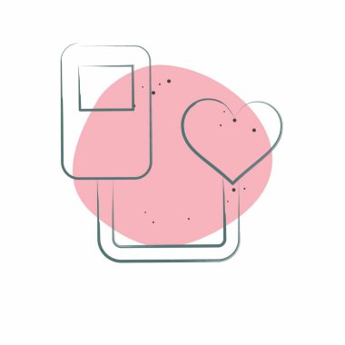 Simge Kalp atışı sensörü. Sensörlerin sembolüyle ilgili. Renkli Leke Biçimi. dizayn edilebilir