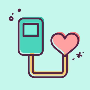 Simge Kalp atışı sensörü. Sensörlerin sembolüyle ilgili. MBE tarzı. dizayn edilebilir