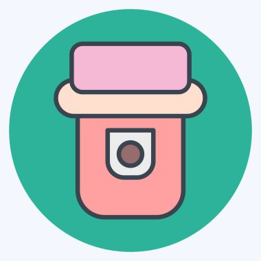 Simge Isı dedektörü. Sensörlerin sembolüyle ilgili. renk arkadaşı stili. dizayn edilebilir