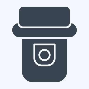 Simge Isı dedektörü. Sensörlerin sembolüyle ilgili. Kabartma tarzı. dizayn edilebilir