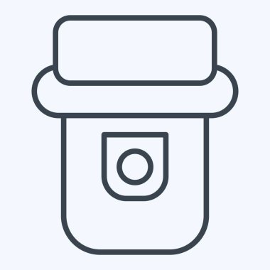 Simge Isı dedektörü. Sensörlerin sembolüyle ilgili. Sıra tarzı. dizayn edilebilir