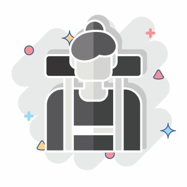 İkon Yürüyüşü. Macera sembolüyle ilgili. Çizgi roman. dizayn edilebilir