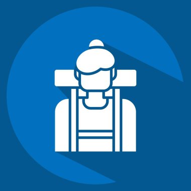 İkon Yürüyüşü. Macera sembolüyle ilgili. Uzun gölge tarzı. dizayn edilebilir