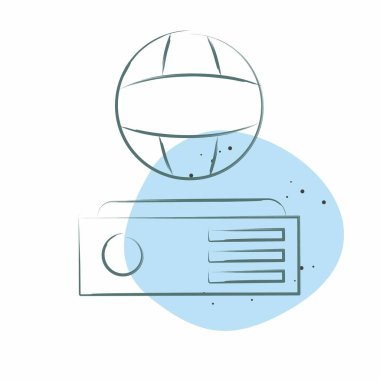 Simge hologramı. Metaverse sembolüyle ilgili. Renkli Leke Biçimi. dizayn edilebilir