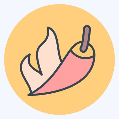 Simge Sıcak. BBQ sembolüyle ilgili. renk arkadaşı stili. dizayn edilebilir