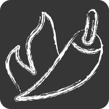 Simge Sıcak. BBQ sembolüyle ilgili. Tebeşir stili. dizayn edilebilir