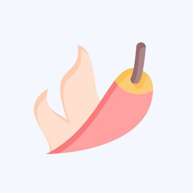 Simge Sıcak. BBQ sembolüyle ilgili. Düz stil. dizayn edilebilir