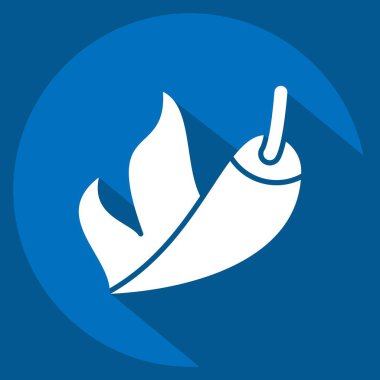 Simge Sıcak. BBQ sembolüyle ilgili. Uzun gölge tarzı. dizayn edilebilir