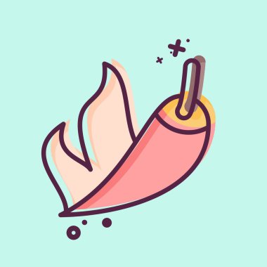 Simge Sıcak. BBQ sembolüyle ilgili. MBE tarzı. dizayn edilebilir