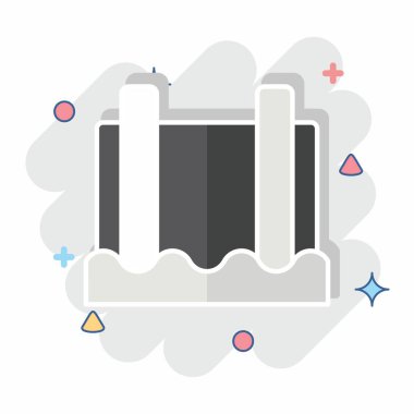 Simge Hidroelektrik. Doğal Kaynaklar sembolüyle ilgili. Çizgi roman. dizayn edilebilir