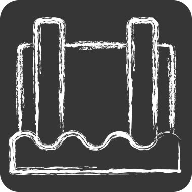 Simge Hidroelektrik. Doğal Kaynaklar sembolüyle ilgili. Tebeşir stili. dizayn edilebilir
