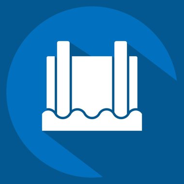 Simge Hidroelektrik. Doğal Kaynaklar sembolüyle ilgili. Uzun gölge tarzı. dizayn edilebilir