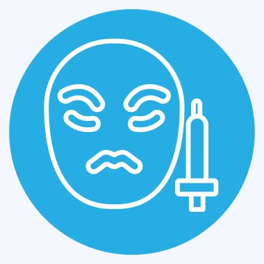 Simge enjeksiyonu. Dermatoloji sembolüyle ilgili. Mavi gözlü. dizayn edilebilir