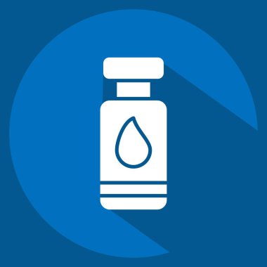 Simge mürekkebi. Yazdırma sembolüyle ilgili. Uzun gölge tarzı. dizayn edilebilir