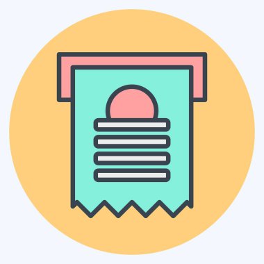 Simge Faturası. Vergi sembolüyle ilgili. renk arkadaşı stili. dizayn edilebilir