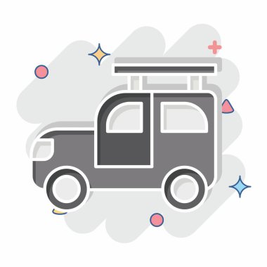 Simge cipi. Macera sembolüyle ilgili. Çizgi roman. dizayn edilebilir