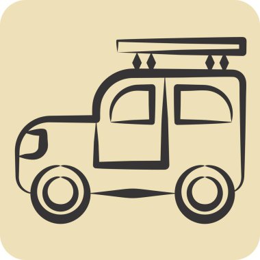 Simge cipi. Macera sembolüyle ilgili. El çizimi tarzı. dizayn edilebilir