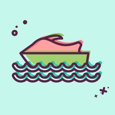 Simge Jet Ski. Macera sembolüyle ilgili. MBE tarzı. dizayn edilebilir