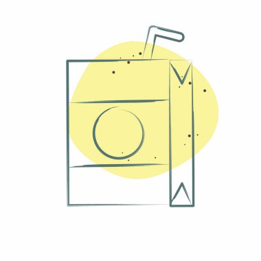 Icon Juice. Meşrubat sembolüyle ilgili. Renkli Leke Biçimi. dizayn edilebilir