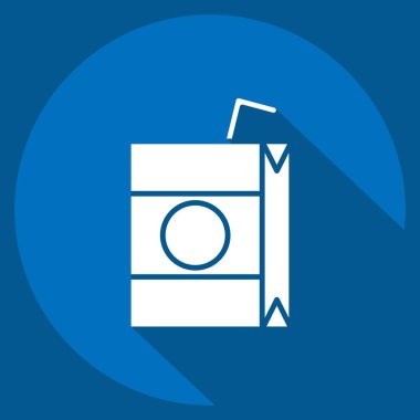 Icon Juice. Meşrubat sembolüyle ilgili. Uzun gölge tarzı. dizayn edilebilir