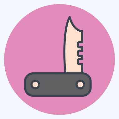 Simge Bıçağı. Macera sembolüyle ilgili. renk arkadaşı stili. dizayn edilebilir