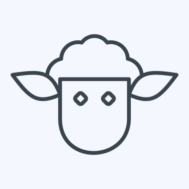 İkon Kuzu. BBQ sembolüyle ilgili. Sıra tarzı. dizayn edilebilir