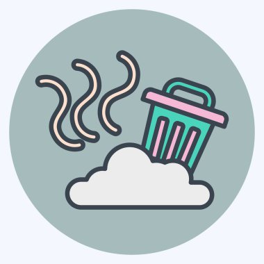 Simge Fıçısı. Atık sembolüyle ilgili. renk arkadaşı stili. dizayn edilebilir